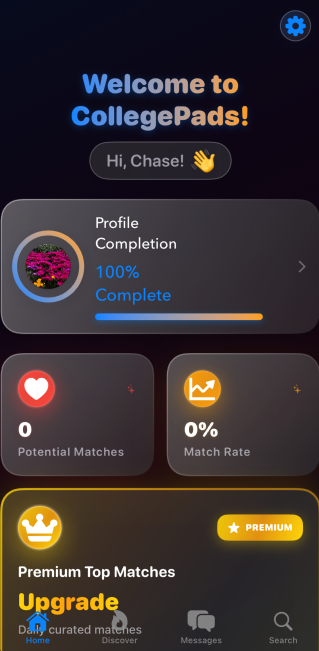 CampusPads Home Dashboard